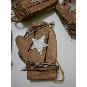 1 MITTEN STAR Ornaments COUNTRY FARMHOUSE Rustic